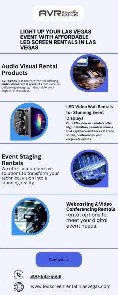 Looking for Affordable LED Screen Rentals in Las Vegas? AVR Expos always has the perfect option for your Las Vegas event—our LED Display Rentals are ideal for conventions, entertainment events, outdoor festivals, and trade shows.