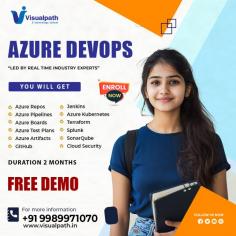 Azure DevOps - Visualpath provides the best Azure DevOps Certification Training conducted by real-time experts for hands-on learning. Our Azure DevSecOps Online Training is available worldwide.  Daily recordings and presentations will be shared with you for reference. To schedule a free demo call +91-9989971070 Visit our Website: https://www.visualpath.in/online-azure-devops-Training.html  WhatsApp: https://www.whatsapp.com/catalog/919989971070/  Explore our Blog: https://visualpathblogs.com/