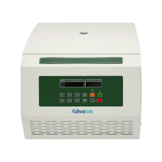 Advalab Centrifuge offers a maximum speed of 4500 rpm for efficient component separation with microprocessor control; it ensures reliable performance and precise regulation during the centrifugation process. LED screen display and direct RFC setting.