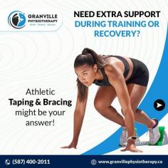 At Granville Physiotherapy Clinic in Edmonton, we provide taping and bracing solutions to help you recover from injuries and prevent further damage. 