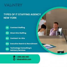 VALiNTRY is a leading IT staffing agency based in New York, specializing in providing top-tier IT talent to businesses across various industries. With a deep understanding of the ever-evolving technology landscape, VALiNTRY helps organizations meet their IT needs by sourcing skilled professionals for both short-term projects and long-term roles. The agency offers a wide range of services, including recruitment for software developers, cybersecurity experts, network engineers, and IT project managers.
VALiNTRY’s expertise lies in matching the right talent to the right job, ensuring that both clients and candidates are fully satisfied. The agency prides itself on its rigorous vetting process, which ensures only the most qualified professionals are recommended. Whether you’re a company in need of temporary IT support or a full-time hire, VALiNTRY’s team of experts is dedicated to delivering tailored staffing solutions. With its strong network and commitment to excellence, VALiNTRY is a trusted partner for businesses in New York and beyond.
For more info visit us https://valintry.com/it-staffing-agency-in-new-york/