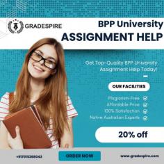 At Gradespire, we offer comprehensive BPP University assignment help to ensure your academic success. Our team of qualified experts provides prompt and accurate assistance with assignments, dissertations, and projects. Whether you need support with business, accounting, or finance courses, our experts are ready to guide you through every step. With a focus on clarity and precision, we help students meet the rigorous requirements of BPP University and submit their assignments confidently. Trust us for reliable solutions and timely delivery that align with your academic goals.

