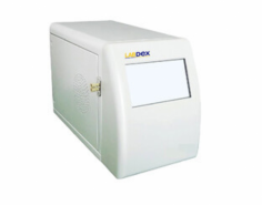 Labdex TOC Analyzer is a benchtop device with a 7-inch touch screen and 8 GB storage. It measures TOC concentrations from 0.001 to 1.5 ppm with a 1 ppb detection limit, operates at 1 to 95 degrees Celsius, and completes analysis in 3 minutes. It features automatic sample introduction and UV oxidation.
