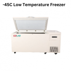 Ezilab -45°C low-temperature freezer is ideal for long-term storage, offering precise cooling from -15° to -45°C. Built with durable stainless steel, it features adjustable shelves, energy-saving technology, a secure door lock, quiet operation, and easy mobility.