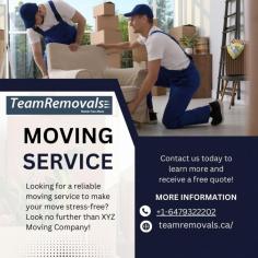 Team Removals offers professional moving services throughout Canada. From local to long-distance moves, we handle residential, commercial, and specialty relocations with precision and care. Get a hassle-free, customized experience with our packing, storage, and insurance options. Contact us today for a free quote:https://teamremovals.ca/






