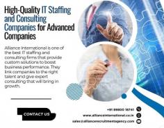 Alliance International is one of the best IT staffing and consulting firms that provide custom solutions to boost business performance. They link companies to the right talent and give expert consulting that will bring in growth. For more information, visit: https://www.allianceinternational.co.in/it-staffing-companies/ #itstaffingcompanies