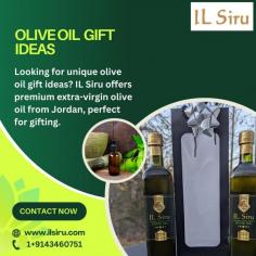 Looking for unique olive oil gift ideas? IL Siru offers premium extra-virgin olive oil from Jordan, perfect for gifting. With its rich, smooth texture and high-quality taste, it's a thoughtful and healthy present for food lovers. Show someone you care with the finest olive oil. Explore our gift options and order today at IL Siru!