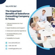 Are you looking for a reliable Salesforce Consulting Company in Texas to elevate your business processes and maximize operational efficiency? Look no further than VALiNTRY360, a leader in delivering tailored Salesforce solutions.

As a trusted partner, VALiNTRY360 offers expertise in customizing, integrating, and managing Salesforce platforms to meet the unique needs of Texas-based businesses. Whether you aim to streamline customer relationship management, optimize workflows, or harness the power of Salesforce for better analytics, our team provides solutions that drive results.

What sets VALiNTRY360 apart is our deep understanding of local market dynamics and a commitment to delivering personalized services. From small businesses to large enterprises, our Salesforce-certified consultants work closely with you to develop strategies that align with your goals and enhance ROI.

With cutting-edge Salesforce implementation services, seamless integrations, and ongoing support, VALiNTRY360 ensures your business stays ahead in a competitive market. Choose a partner that understands the complexities of Salesforce and transforms them into opportunities for growth.

Experience the advantage of working with a leading Salesforce Consulting Company in Texas by partnering with VALiNTRY360 today. Let us empower your business with innovative CRM solutions designed for success.

For more info : https://valintry360.com/salesforce-consulting-services-in-texas
Contact us: 1-800-360-1407
Email : marketing@valintry.com