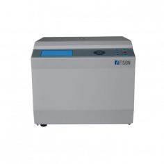 Low speed centrifuge FM-LSC-A102

Fison Low-Speed Centrifuge is a compact, robust unit with a maximum speed of 6000 rpm and a centrifugal force of 5000 ×g, ideal for routine low-speed centrifugation. It features a swing rotor with a 4 × 450 ml capacity, anti-vibration design, automatic lid release and vivid end alarm. The unit includes 9 acceleration and deceleration settings, magnetic and electric door locks, ensuring reliable operation.