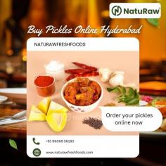 NatuRaw is India’s biggest online store for ordering delicious homemade pickles, sweets, snacks, masalas, and karam podis. Shop for top-quality vegetarian and non-vegetarian pickles online. If you're in Hyderabad, you can buy pickles online and have them delivered to your doorstep. Enjoy healthy, hygienic, homemade Andhra-style pickles with zero preservatives. Shop now!