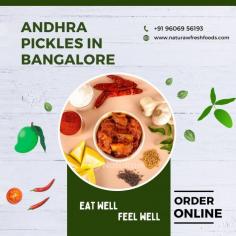 Enjoy the delicious flavors of Andhra pickles in Bangalore at NatuRaw. We offer a variety of pickles inspired by the rich food traditions of Andhra Pradesh. Taste the authentic flavors that show off Andhra's culinary excellence. Add a burst of flavor to your meals with Andhra pickles from NatuRaw. Visit our store or order online to enjoy the true taste of Andhra with every bite.