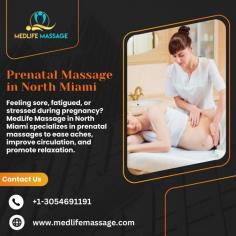 Feeling sore, fatigued, or stressed during pregnancy? MedLife Massage in North Miami specializes in prenatal massages to ease aches, improve circulation, and promote relaxation. Pamper yourself with a safe, soothing experience for you and your baby. Schedule your appointment today!