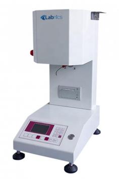 Labnics Melt Flow Indexer measures the melting mass flow rate of plastics in a viscous state.  It features automated/manual material cutting, a clear press-button display, easy calibration, fast temperature recovery (50°C-400°C), and a built-in printer for automatic result printing.
