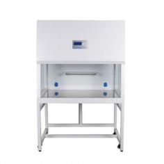 Lab expo PCR Cabinet ensures a safe, well-lit workstation with a slide glass window and anti-UV enclosures. It features a washable pre-filter, HEPA filtration for sterile airflow, and an adjustable speed system. A built-in UV timer enhances safety by auto-switching off and operating only when the front window is closed