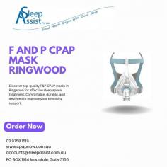 Experience superior comfort with F&P CPAP masks in Ringwood, designed for effective sleep apnea therapy. Find a range of styles to suit your needs and enjoy a restful night's sleep.