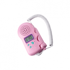 Medzer Ultrasound Fetal Doppler features a pocket-sized design with an LED display, a high-sensitivity probe, and signal noise reduction for clear FHR readings. It offers an 8-hour battery life, a Hi-Fi speaker, an earphone jack, alarms for FHR/battery, and an auto power saver.