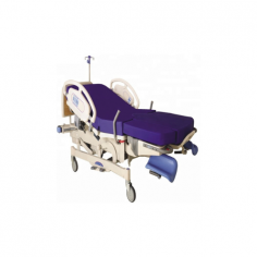 Medzer Obstetric Parturition Bed has a dynamic stability system, ergonomic footrests, a skin-friendly foam mattress, motorized articulation, a biocompatible design for comfort, and intelligent nursing with LDR functionality. It also has CPR recovery support.