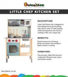 Barnshenn unleashes culinary creativity with Kid's wooden kitchen set inspiring imagination and learnings. Perfectly sized for fun and role-play
To Buy visit at:- https://barnshenn.co.uk/lil-chef-kitchen-set.html