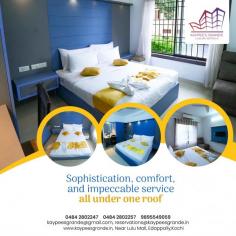 
Looking for the perfect stay in Ernakulam? Kaypees Grande offers exceptional comfort and elegance with premium Ernakulam hotel rooms designed to cater to every traveler’s needs.

Conveniently located, Kaypees Grande features top-tier rooms in Edappally, making it an ideal choice for both leisure and business travelers. If you're seeking luxury hotels in Edappally, this property offers a blend of sophistication and personalized service.

As a luxury hotel near Lulu Mall, Kaypees Grande ensures you’re close to one of the city’s prime shopping and entertainment hubs while enjoying world-class amenities. Whether you're exploring the city or unwinding in style, this hotel provides the ultimate balance of comfort and convenience.

Book your stay at Kaypees Grande today and discover why it’s one of the best hotels in Edappally!