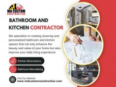 Transform your bathroom with MD Custom Construction! Our expert bathroom remodeling services combine style and functionality to create your dream space. From modern upgrades to luxurious designs, we deliver exceptional craftsmanship tailored to your needs. Start your renovation journey today—schedule a free consultation and bring your vision to life!