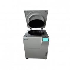 Low Speed Refrigerated Centrifuge FM-LRC-A101

Fison Low Speed Refrigerated Centrifuge is a vertical floor model with a 4200 rpm speed and 5116 x g force. It features real-time speed and RCF conversion, safety devices and a swing rotor with a 6 x 1000 ml capacity. The LCD display and temperature range of minus 20 to plus 30 degrees Celsius make it ideal for diverse low-speed separations.