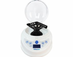 Advalab Mini Centrifuge operates at 7500 rpm with a three-in-one rotor for various tube sizes. It features an auto-stop function, a BLDC motor for low adjustable time settings, and a compact off-design 1.2 kg, ensuring efficient, reliable, and quiet performance.