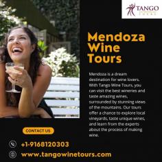 Mendoza is a dream destination for wine lovers. With Tango Wine Tours, you can visit the best wineries and taste amazing wines, surrounded by stunning views of the mountains. Our tours offer a chance to explore local vineyards, 