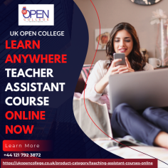 Looking to start a rewarding career in education? UK Open College offers a teacher assistant course online that provides you with the skills to thrive in a classroom setting. Gain a recognised qualification while enjoying the flexibility of online study. Whether you’re a beginner or looking to enhance your current role, this course covers all aspects of supporting teachers and students. Join a community of learners committed to making a difference in education. Visit us at UK Open College and get started today.

