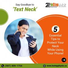 Constantly looking down at your phone can lead to 'Text Neck,' causing pain in your neck, shoulders, and upper back. Simple changes like holding your phone at eye level, taking frequent breaks, and practicing good posture can make a big difference. Protect your neck from long-term damage! Visit In Step Physical Therapy for expert guidance on managing and preventing Text Neck.
