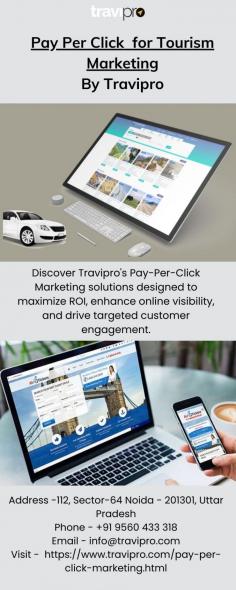 Travipro’s top notch Pay Per Click for Tourism Marketing services, drives targeted traffic to travel businesses, boosting visibility and bookings through strategic ad campaigns. To know more, please visit website - https://www.travipro.com/pay-per-click-marketing.html
