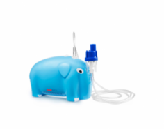 Abimed Compressed Air Nebulizer is a compact, portable device with single-button operation, providing efficient aerosol therapy. It supports a flow rate of over six liters per minute, nebulizes at zero point twenty-five milliliters per minute, and operates at nine to fifty-eight PSI.