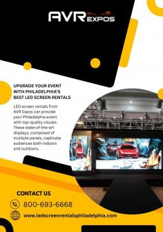 LED screen rentals from AVR Expos can provide your Philadelphia event with top-quality visuals. These state-of-the-art displays, composed of multiple panels, captivate audiences both indoors and outdoors. AVR Expos offers a variety of LED screen designed specifically for your event. 