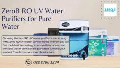 Choosing the best RO UV water purifier is made easy with ZeroB RO UV water purifier range wherein you will find the latest technology at competitive prices, and unrivaled water purification guarantee. Choose your product from https://www.zerobonline.com/