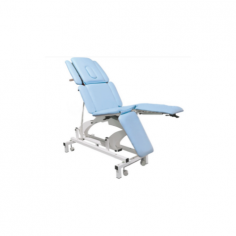 Medzer General Examination Chair features durable aluminum alloy frames, streamlined upholstery, separate leg segments, head adjustment angles from -70 to 45 degrees, head and chest angles from -10 to 65 degrees, and lumbar chest arm brackets with 180-degree deviation.
