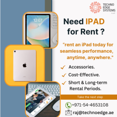 
"Rent an iPad today and stay connected, productive, and entertained—anytime, anywhere." 

