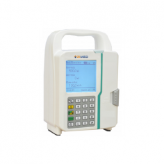 Zimed Infusion Pump delivers fluids to a patient’s circulatory system in a controlled manner. It features a peristaltic pump for pulsation, an LCD monochromatic display for
monitoring, and built-in alarm systems to alert parameter failures, ensuring safety and precision.
