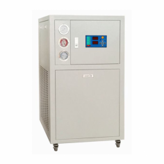 LabExpo Water Chiller, with a 37L capacity, is a low-noise, energy-efficient unit for continuous operation. It features a stainless steel tank, a high-efficiency compressor, an automatic control system, and a digital display. With precise temperature control of 5°C-35°C and safety alarms, it offers reliable cooling.