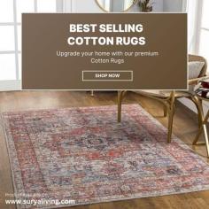 Transform your home with cotton rugs from India, known for their exceptional quality and style. These cotton rugs are the perfect blend of durability and elegance, offering a soft touch and a natural aesthetic. Available in a wide range of designs, they are perfect for any room. Whether you're looking to enhance your living space or add warmth to your bedroom, cotton carpets are the ideal choice. Buy now and bring home the charm of Indian craftsmanship!
