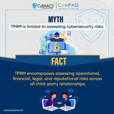 Expand your understanding of TPRM. Its scope extends far beyond cybersecurity risks to encompass the full spectrum of risk management. Assess your current TPRM strategy and identify areas for improvement to gain a complete view of third-party risks. This comprehensive approach is critical for long-term success. 

Schedule a demo to learn how COMPASS can help you achieve this