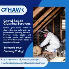 Hawk Crawl Space & Foundation Repair -Trusted Crawl Space Cleaning Services
Maintain a healthy home with Hawk Crawl Space & Foundation Repair’s reliable crawl space cleaning solutions designed to eliminate debris and moisture.