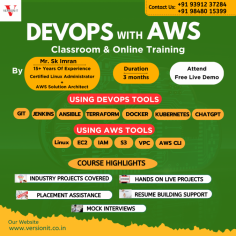 Version IT provides best AWS DevOps Training in Hyderabad, with highly skilled and certified trainers with 20 years of experience. This AWS DevOps Training is specially designed for IT developers and Personnel.