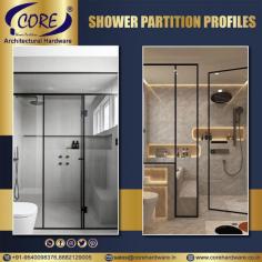 Core Architectural Hardware presents the most luxurious range of Shower Partition Profiles which is a perfect solution for giving a classic and contemporary look to your normal shower areas. These unique shower partition profiles maintains the overall appearance of your shower cubicles as Core makes them available in various colours options.