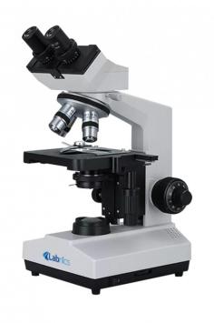 Labnics Biological Microscope enables detailed visualization of microscopic entities with a 45° inclined binocular head, wide-field eyepieces, achromatic objectives, and a quadruple nosepiece. It features LED/halogen lighting, diopter adjustment, a durable platinum stage, and lens protection.
