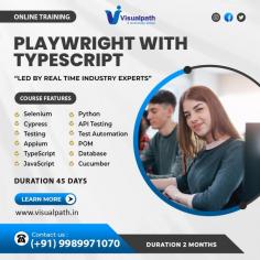 Visualpath: Advance your career with PlayWright Automation Training. Get a PlayWright Course Online from industry experts and gain hands-on experience with our interactive program. Our PlayWright Training is accessible globally, including in the USA, UK, Canada, Dubai, and Australia. To book a free demo session, please call us at +91-9989971070.  Course Covered: Advanced Playwright Features, Parallel Test Execution, API Testing with Playwright, Cross-Browser Testing, Test Automation Framework Development, Integration with CI/CD Pipelines. Whatsapp:  https://www.whatsapp.com/catalog/919989971070 Visit our Blog: https://www.blogger.com/blog/posts/5644342946416260083 Visit: https://www.visualpath.in/online-playwright-automation-training.html