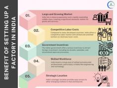 Setting up a factory in India can offer advantages like access to a large market, competitive labor costs, government incentives, and a skilled workforce. However, challenges include bureaucratic hurdles and infrastructure limitations in some areas.
