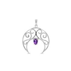 Serenity's Embrace: Amethyst Pendant Necklace

A stunning amethyst stone cradled in a delicate silver setting, this necklace brings peace and tranquility to your everyday style
