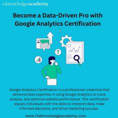 Google Analytics Certification is a professional credential that demonstrates expertise in using Google Analytics to track, analyze, and optimize website performance. This certification equips individuals with the skills to interpret data, make informed decisions, and drive marketing success. Ideal for digital marketers, analysts, and business owners looking to enhance their data-driven strategies. For more details visit: https://www.theknowledgeacademy.com/courses/digital-marketing-courses/google-analytics-masterclass/
