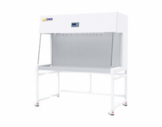 LabDex Horizontal Laminar Flow Cabinet creates a sterile workspace with a 0.3-micrometer HEPA filter and unidirectional airflow. It features an LCD display, a stainless steel work surface, a UV lamp with a safety delay, a pre-filter, waterproof sockets, and advanced safety functions for dependable operation.