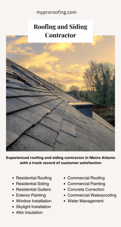 Elevate Your Home's Exterior: A Guide to My Pro Roofing Services
Discover the comprehensive suite of exterior home improvement and restoration solutions offered by My Pro Roofing, a leading contractor in Marietta, GA. From expert roof installations and attic insulation to stunning siding and gutter solutions, we enhance both the beauty and value of your property. Explore our services and transform your home's exterior today.


