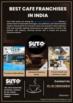 Suto Cafe stands out among the best cafe franchises in India, offering a perfect blend of delectable beverages, cozy ambiance, and robust business support. Renowned for its innovative menu and customer-centric approach, Suto Cafe provides aspiring entrepreneurs an opportunity to thrive in the dynamic café industry, ensuring success with a trusted and growing franchise network.

Website: https://sutocafe.com/about-us/

